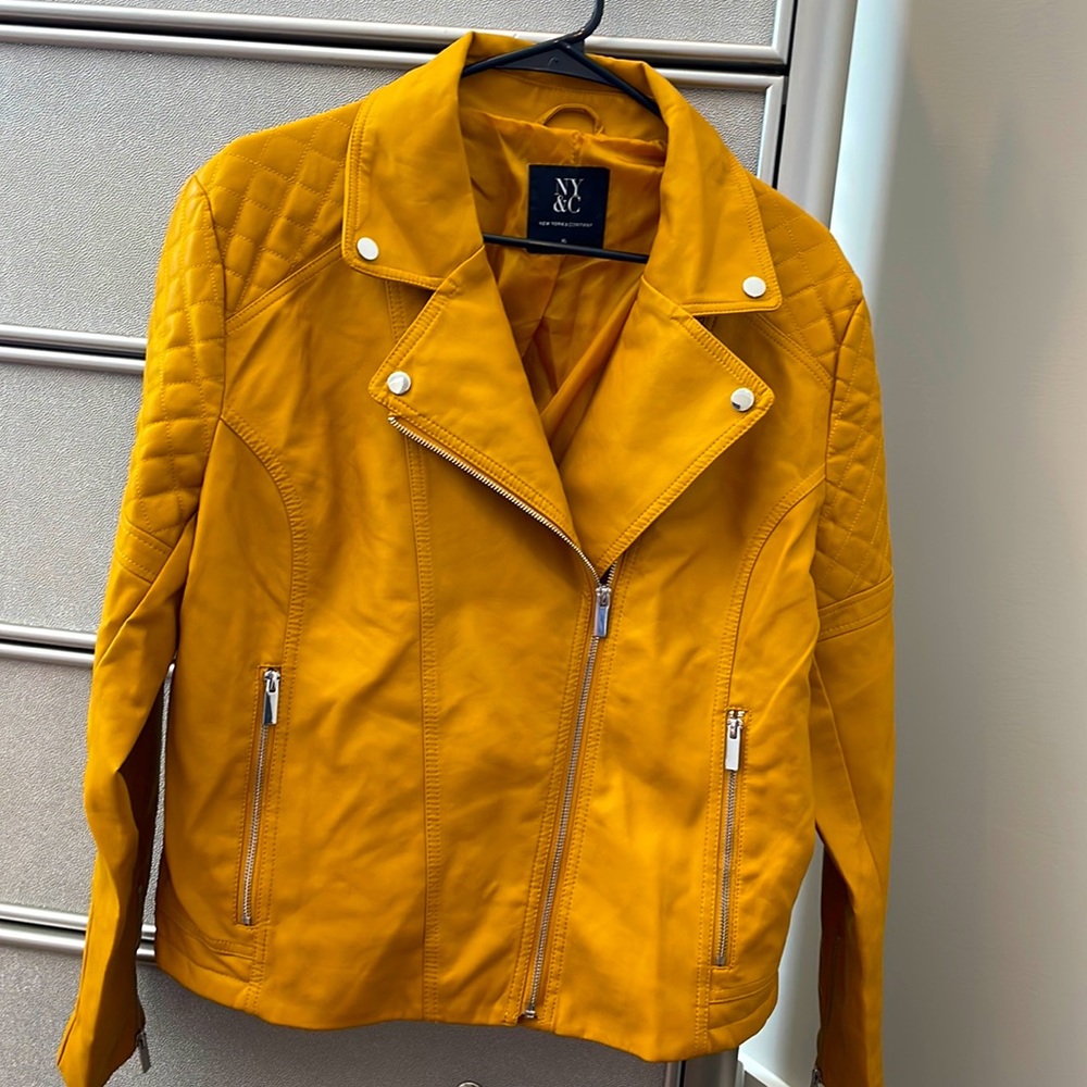 Mustard Yellow Moto jacket., XL.,New York & Company